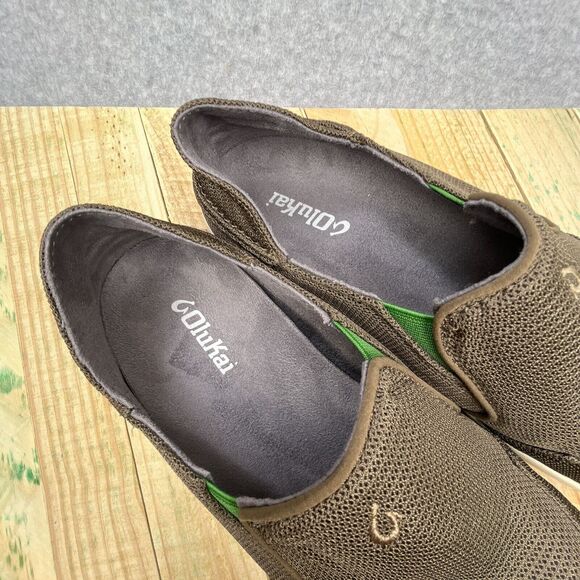 Olukai Nohea Mesh Loafers Mens Sz 9 Mustang Lime Peel Brown Slip On Casual Shoes main image 7